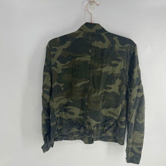 BlankNYC Women's Camo Zip Front Zipper Embellished Long Sleeve Jacket Medium - Picture 4 of 7